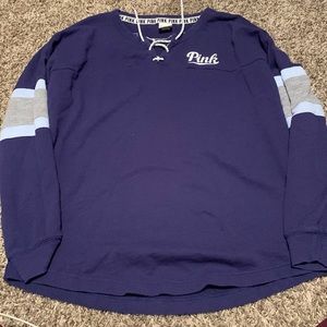 Pink v neck sweatshirt